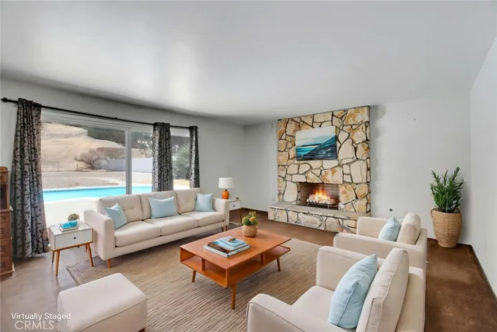 Virtually staged family room