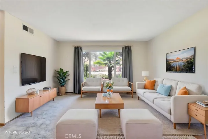 Virtually staged living room