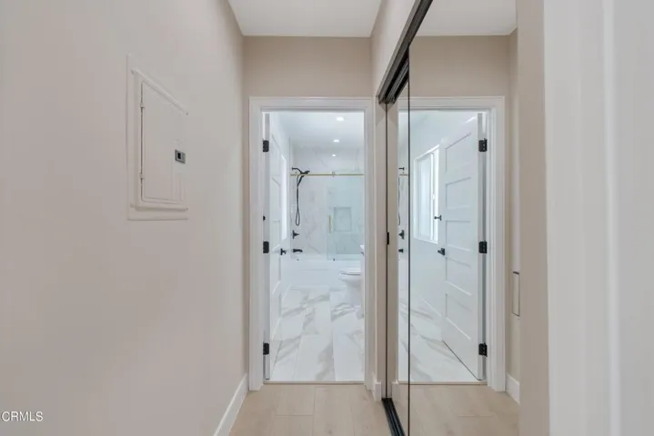 hallway in primary bedroom