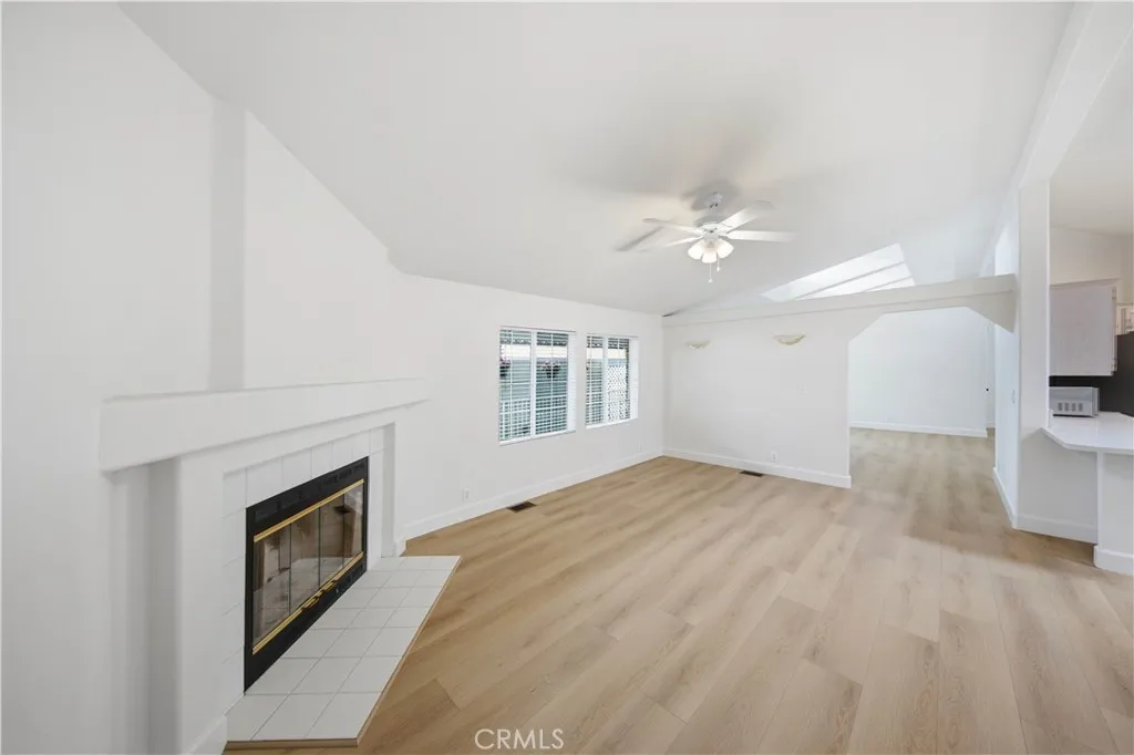 Living room with fireplace