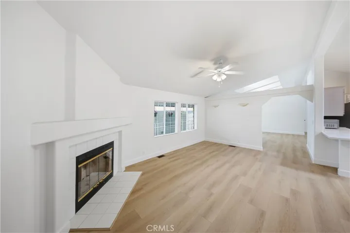 Living room with fireplace