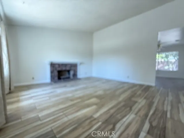 Living room with cozy fireplace