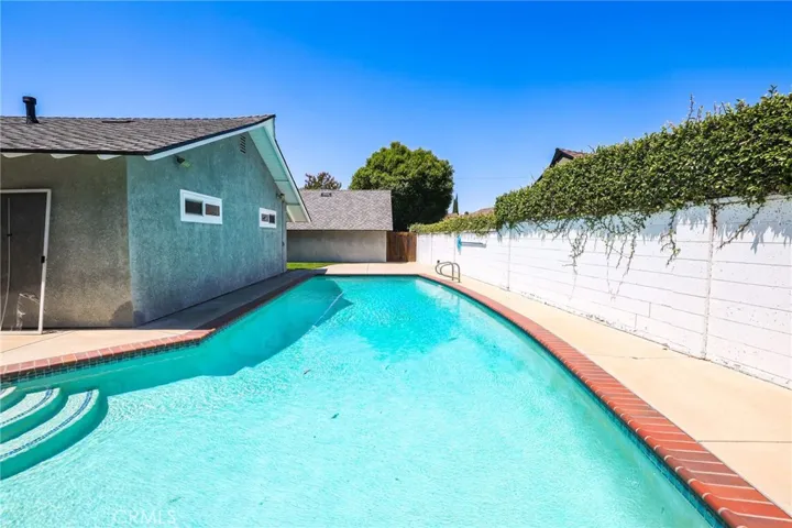 Pool is private and relaxing.