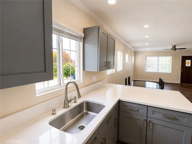 Spacious sink and newly installed cabinets