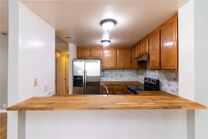 Kitchen view from the dining area.