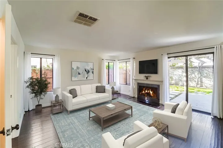 Family room with fireplace