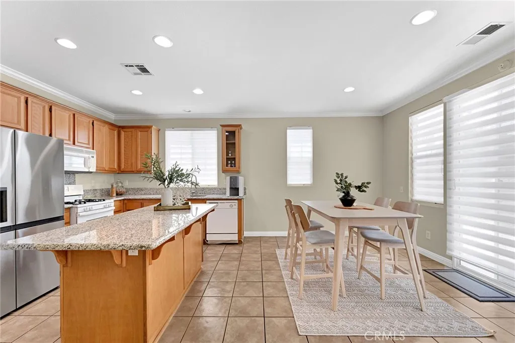 Recess light and granite countertop