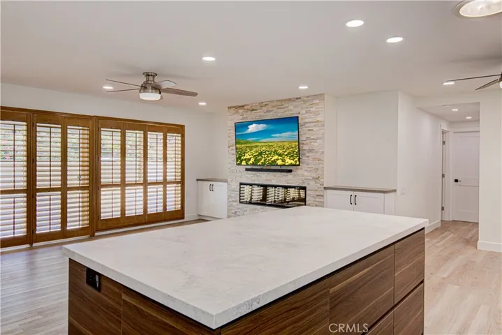 Quartz countertop island