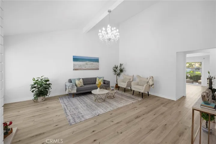 Living Room With High Vaulted Ceilings