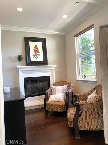 Master sittting area with fireplace
