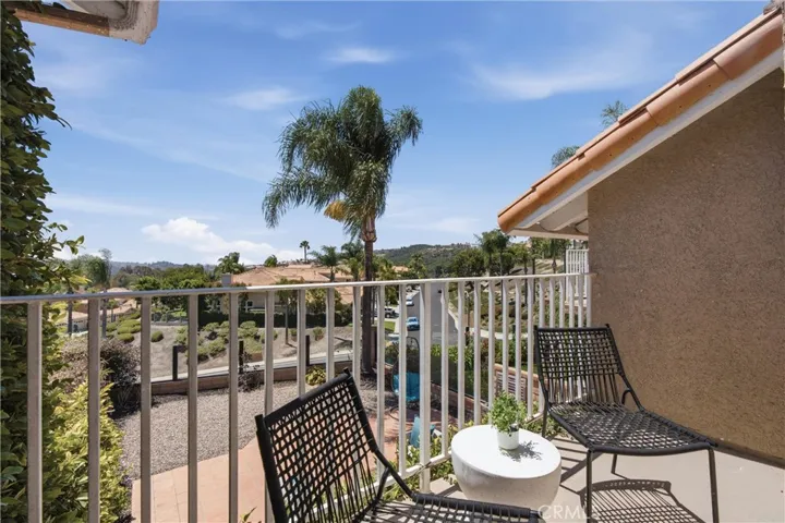 Private viewing balcony showcasing picturesque panoramic hills and surrounding scenery