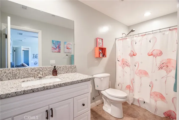 Full bath attached to second bedroom.
