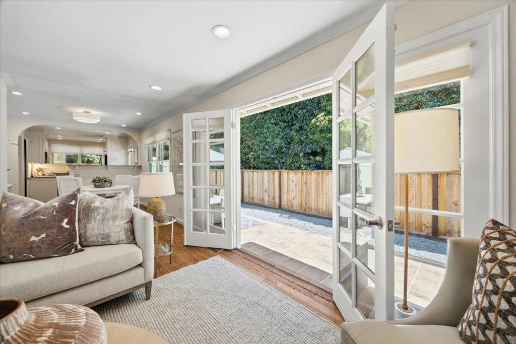 French doors off 1058 living room to rear yard