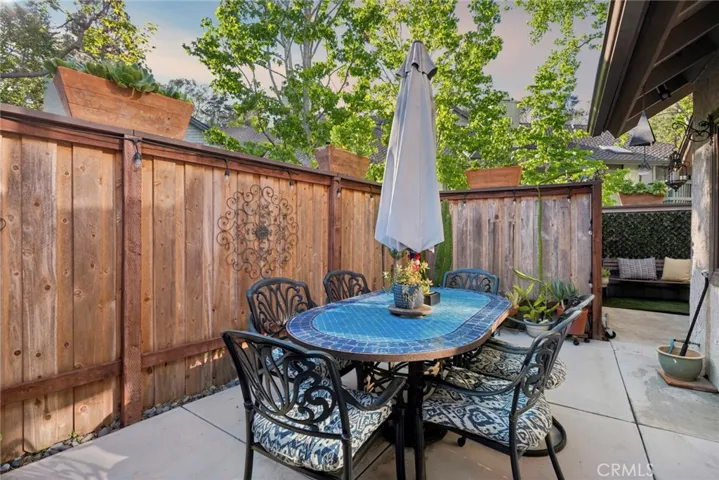 Designed for indoor-outdoor living, the private patio offers generous space for alfresco dining, entertaining, and enjoying Southern California's year-round climate.