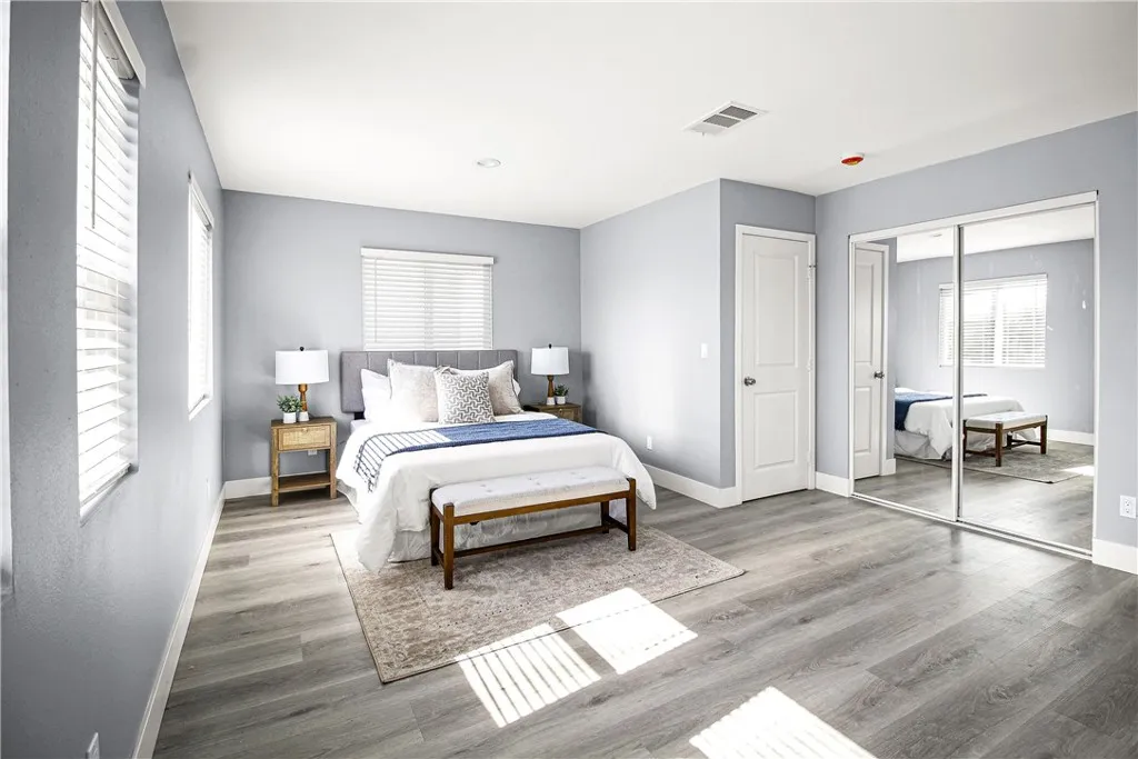 Master bedroom with walk in closet