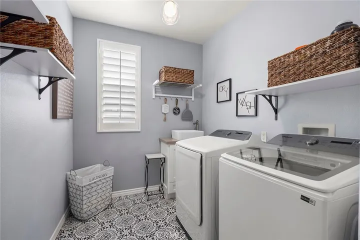 Upstairs laundry room.