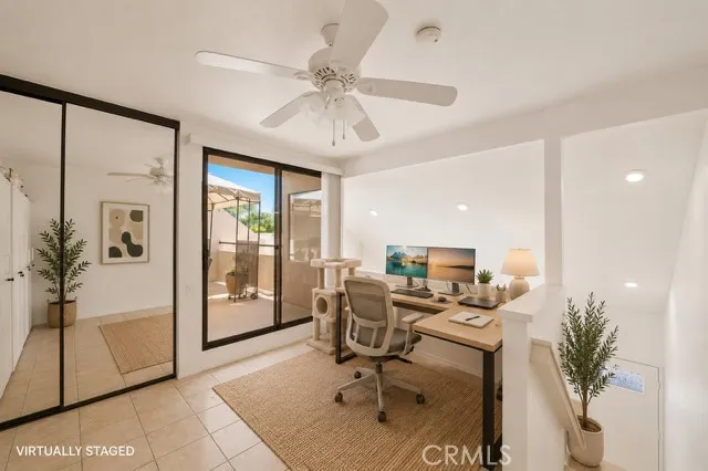 Another virtually decorated image of the loft/office, which leads to the rooftop deck