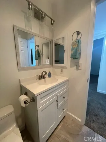 Vanity with mirrored medicine cabinet