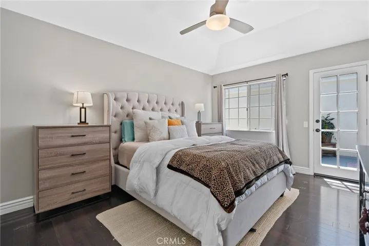 Spacious top-level suite with high ceilings and two closets.