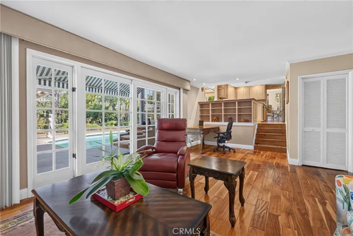 Welcoming family room with fireplace
