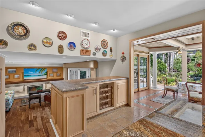 View of family room from kitchen.