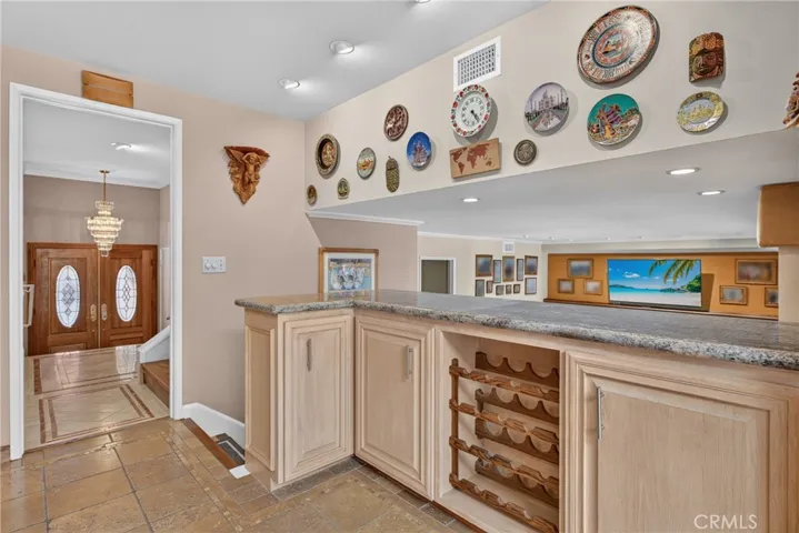 Kitchen area and counters