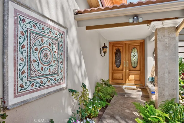 Beautiful Double Door Wood Entry