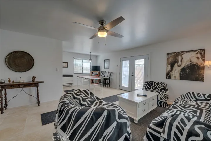 lower level living room and dining room to yard