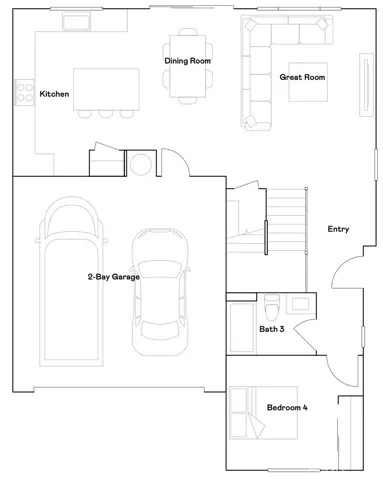 Residence 1 - level 1 floorplan