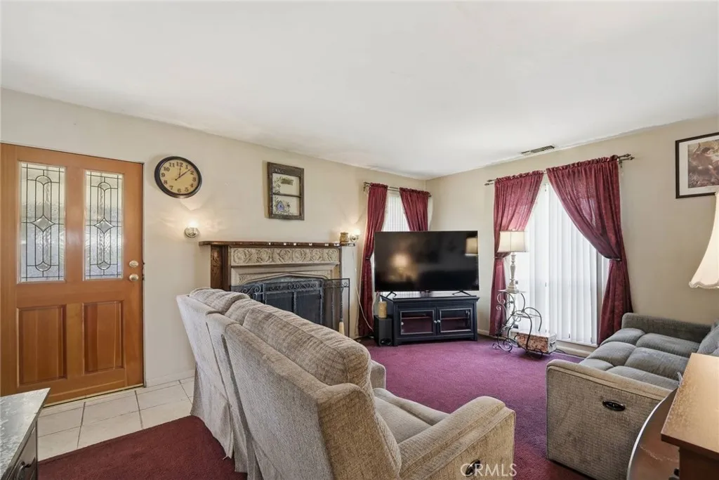 Main House living room with fireplace