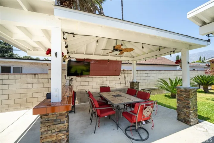 Covered patio for dining