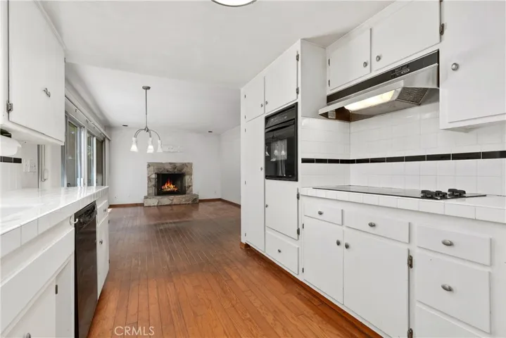 Galley kitchen in back unit.