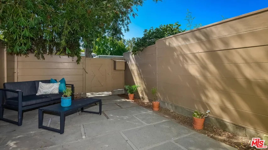 Patio close to garage