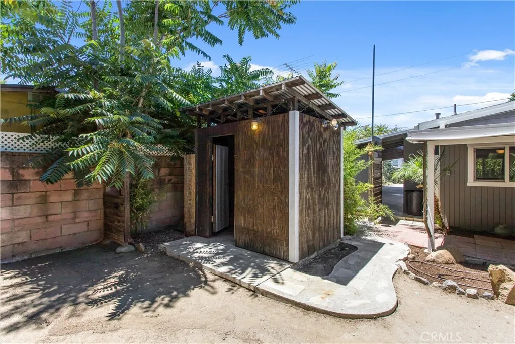 Outhouse with toilet and shower