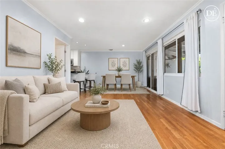 Virtually staged living room