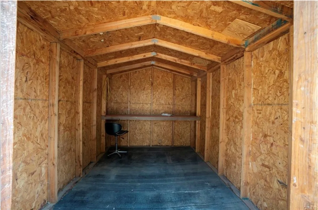 INSIDE LARGE STORAGE SHED