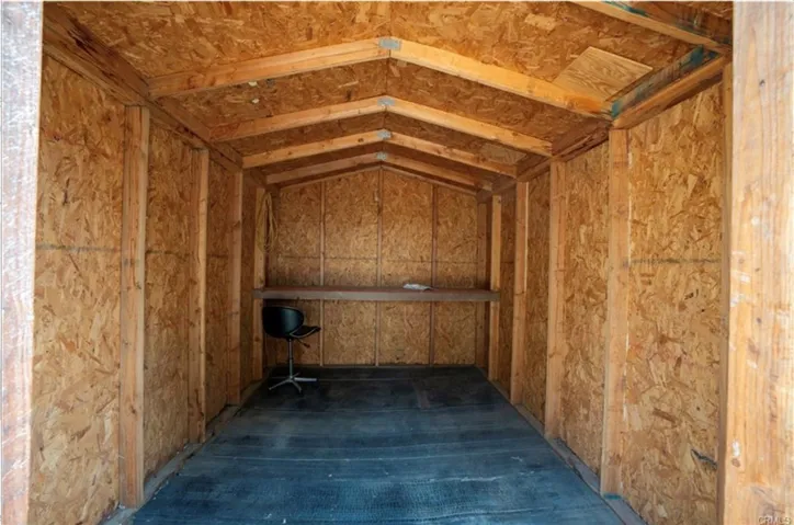 INSIDE LARGE STORAGE SHED