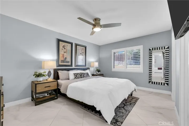 Primary bedroom has ample room even with a king size bed!