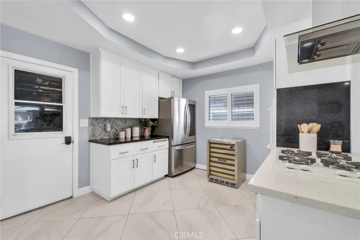 Bright and white updated kitchen.