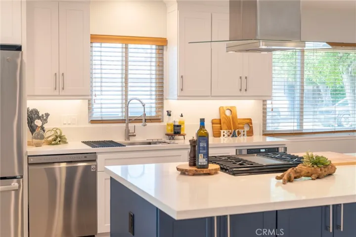 The Oversized Island offers Storage and Counter Bar Seating.