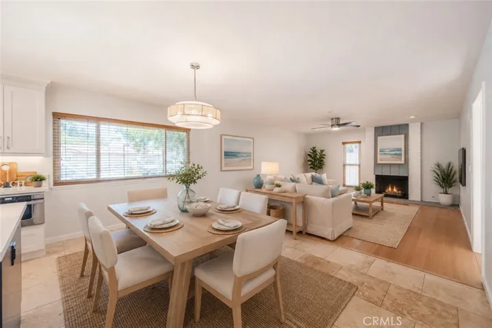 Virtual Staged Dining Area and Living Room.