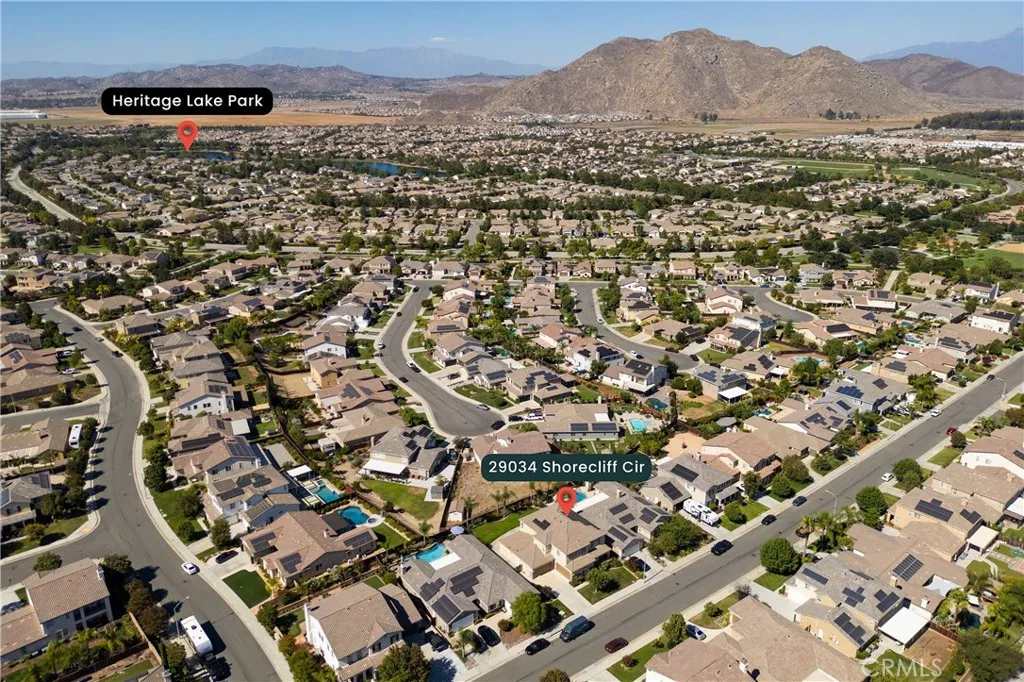 Ariel View of home and Heritage Lake Park