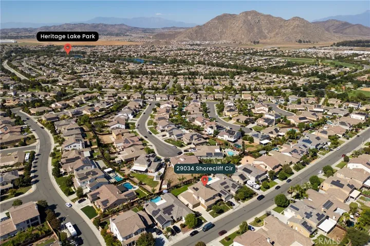 Ariel View of home and Heritage Lake Park