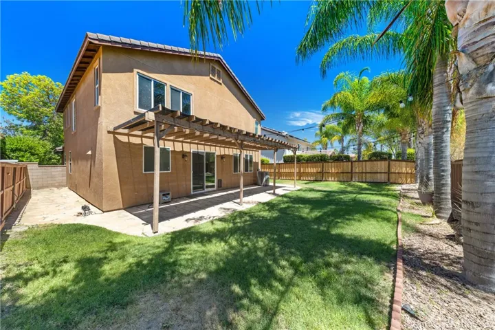 Private Backyard With Expansive Grass Area And Covered Patio