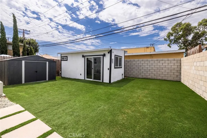 Rear studio/flex space and storage shed