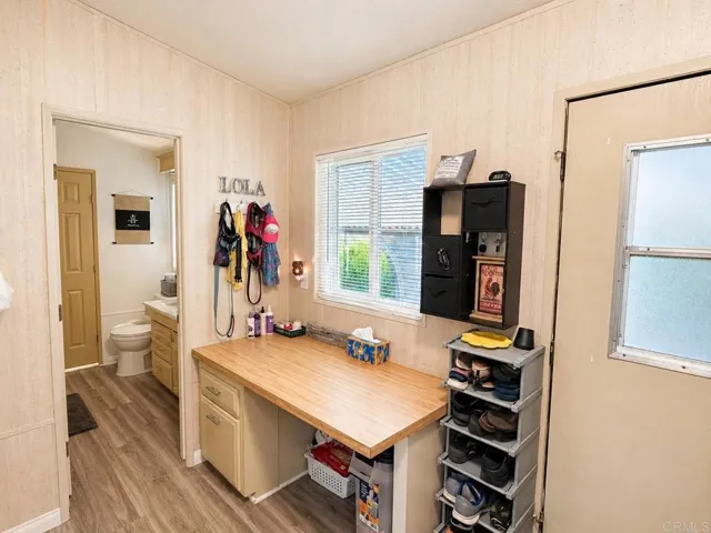 Built in desk in utility room