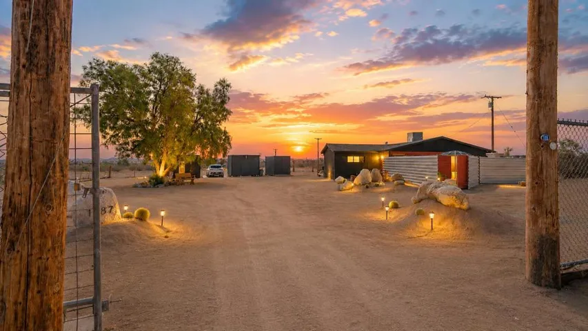 front inside gate at sunset