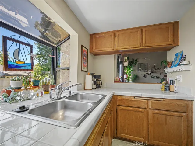 Kitchen pass-through to living room