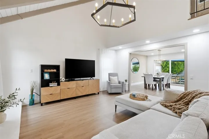 Living room opens to dining room
