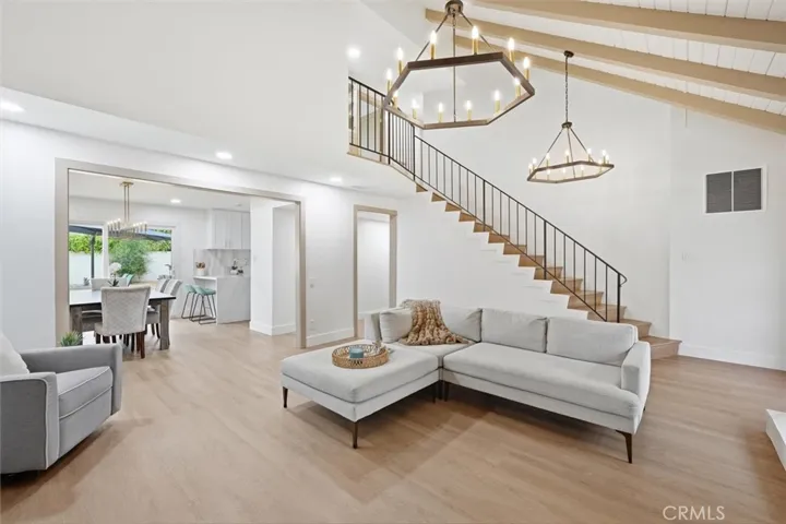 Beautiful staircase and high ceilings